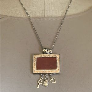 Red Jasper Crystal Gem Pendant & Chain Necklace